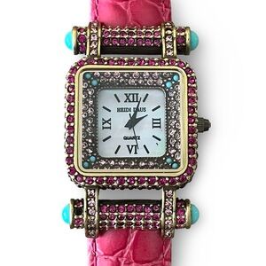 Heidi Daus Timeless Beauty Pink Swarovski Crystal Watch